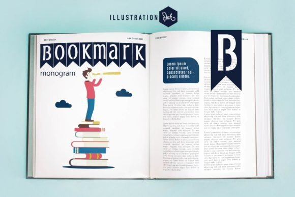 Bookmark Monogram: A Refined Display Font for Elegant Bookmarks & Branding