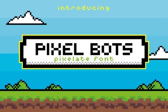 Pixel Bots Display Font for Retro Digital Design